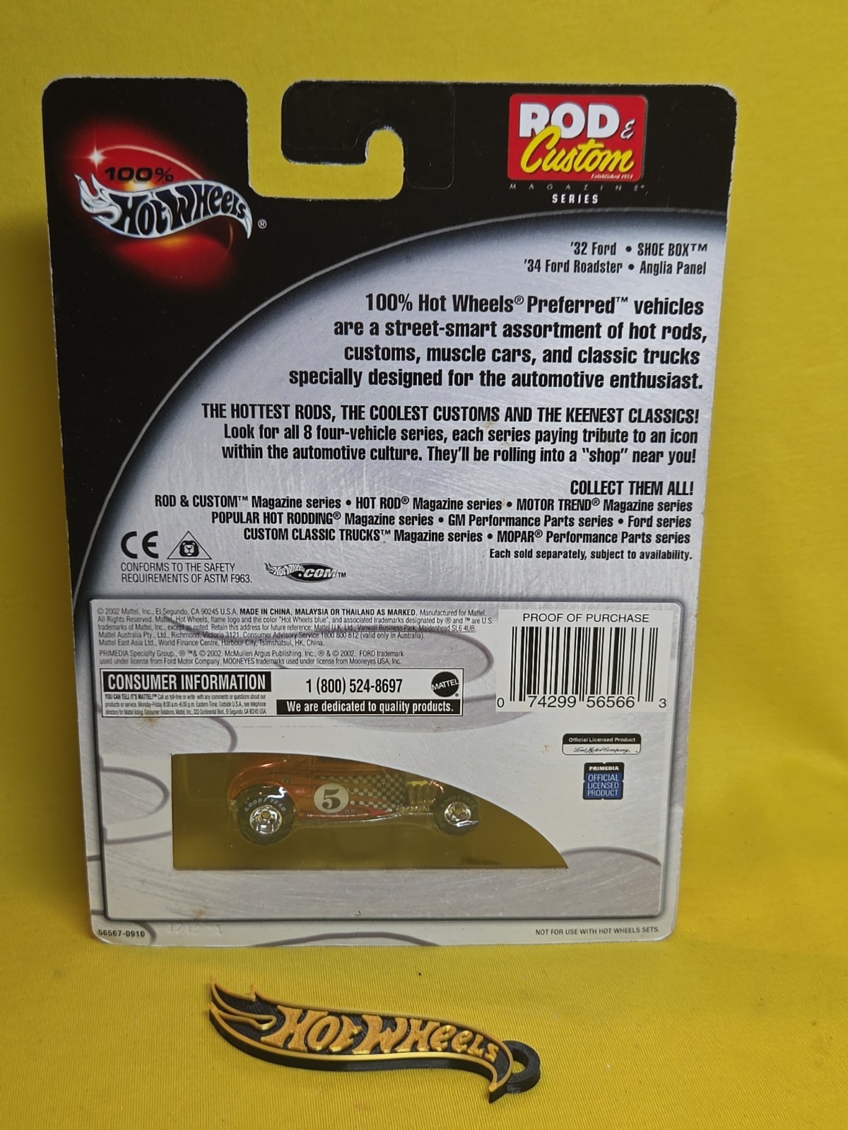 2002 Hot Wheels 100% Rod & Custom Series 1/4 ’32 FORD Orange RR & Gift 🔥48