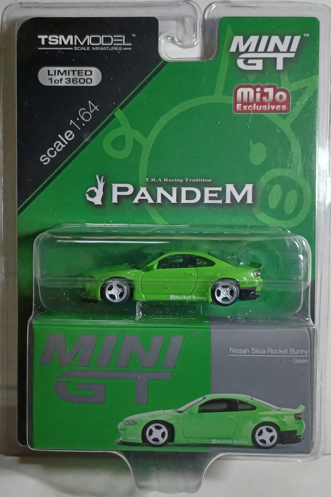 TSM Model Mini GT MiJo Exclusives Pandem Nissan Silvia Rocket Bunny Green 1 of 3