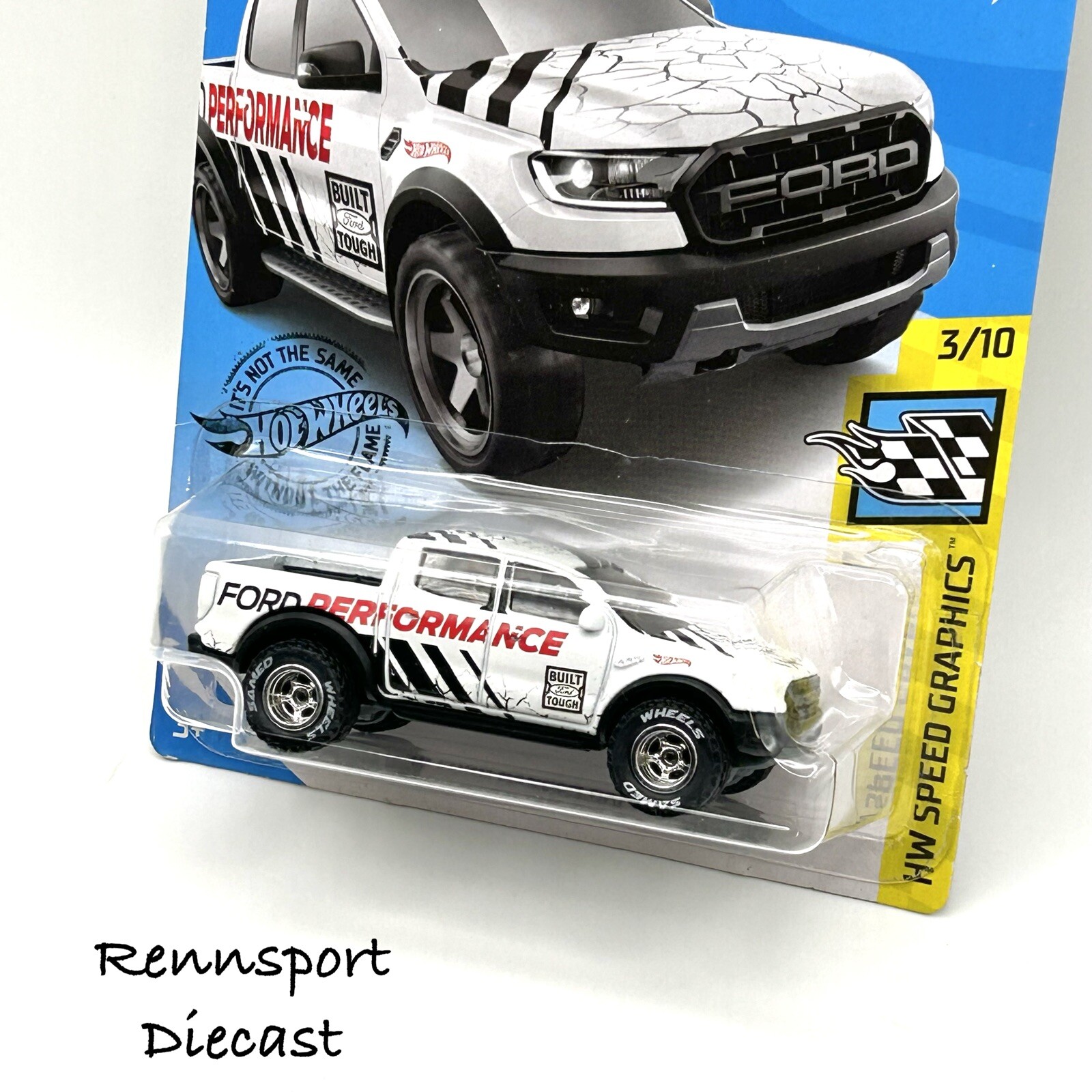 2020 Hot Wheels ’19 Ford Ranger Raptor White Custom Super Real Rider Swap