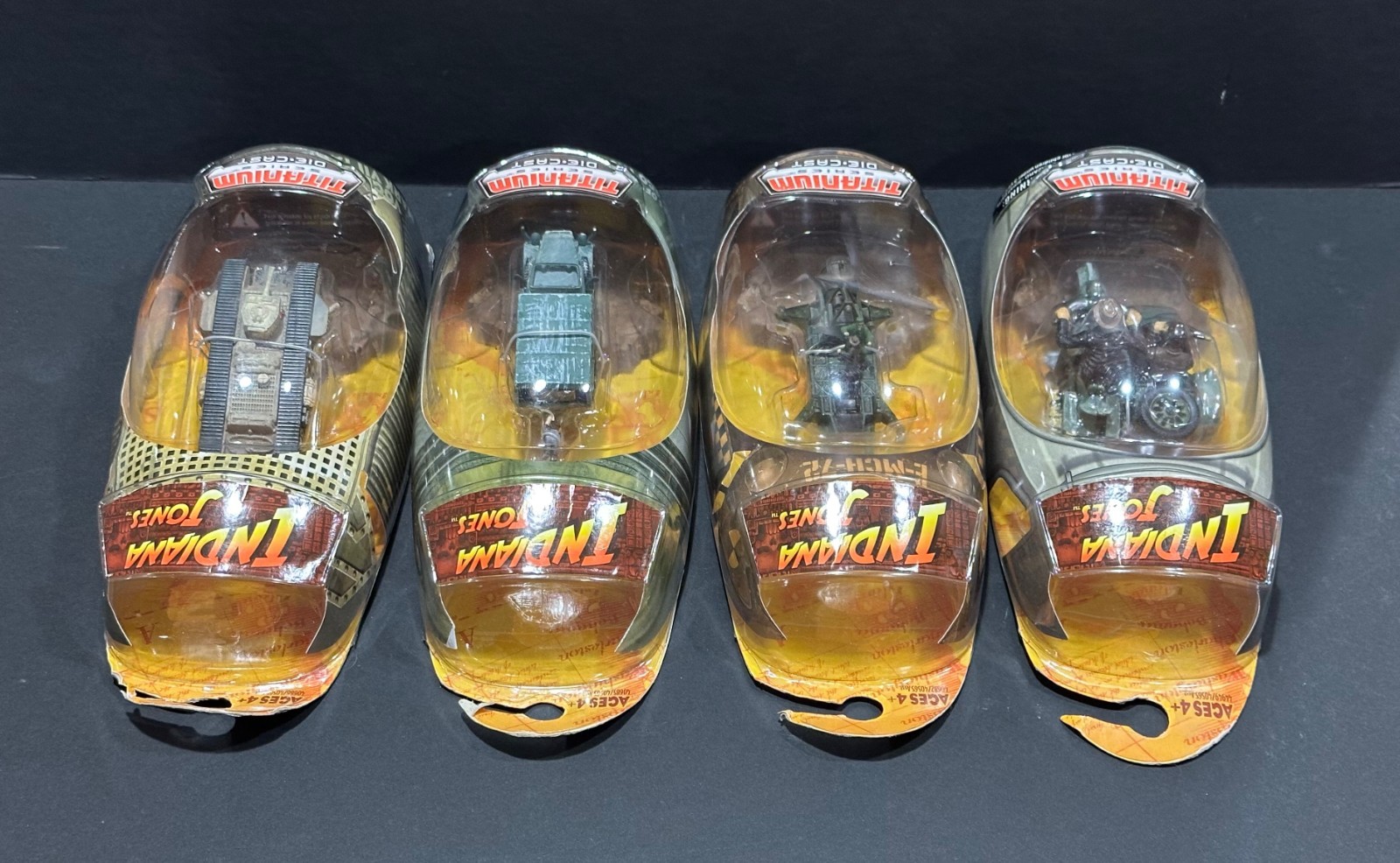 Indiana Jones Titanium Series Diecast Lot of 4 Tank Truck Sled Motorcycle Sealed