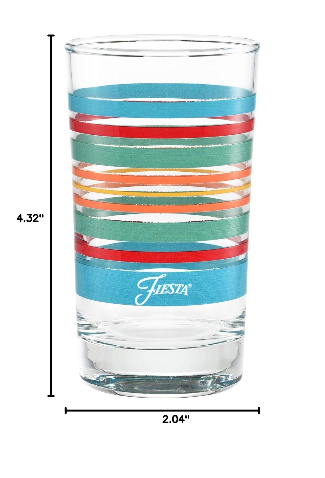 Culver Officially Licensed Fiesta Stripes 7-Ounce Juice Glass (Set of 4) (Rai…