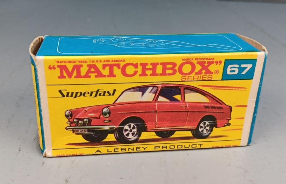 Matchbox Lesney Superfast MB67 Purple Volkswagen 1600TL w/F2 Box
