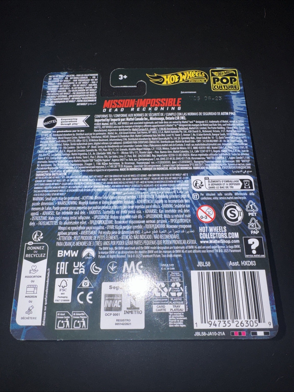 Hot Wheels BMW M5 2021 Mission Impossible Dead Reckoning HXD63-956L 1/64 New