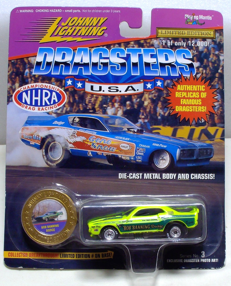 Johnny Lightning Dragsters USA Bob Banning Dodge 1:64 Diecast Green