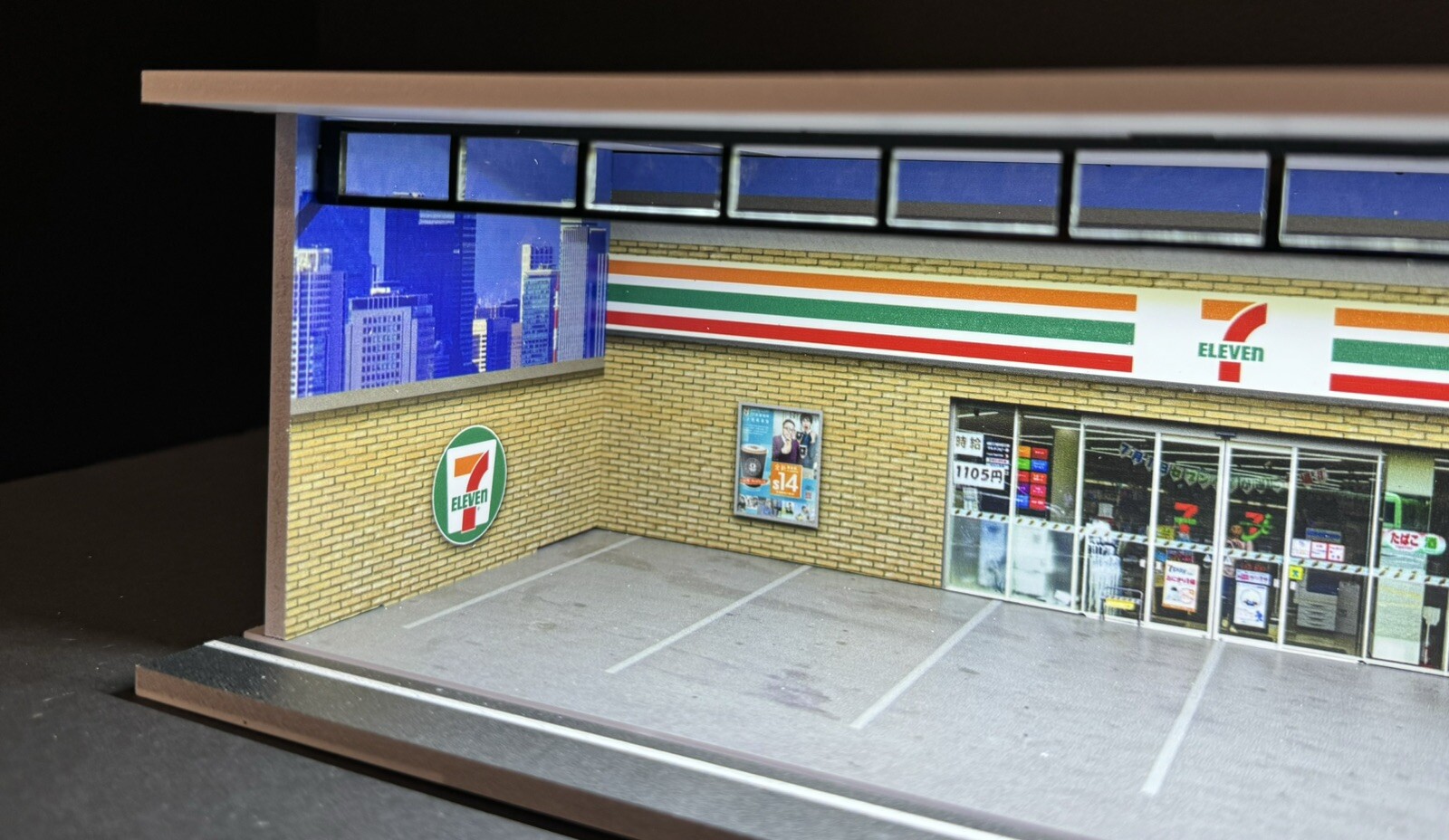 Japan 711 Theme FOR Hot Wheels 1:64 Model Diorama Garage LED Lighting!