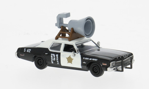 BREKINA 1974 DODGE MONACO BLACK & WHITE BLUES BROS SPEAKER HO 1/87 PLASTIC