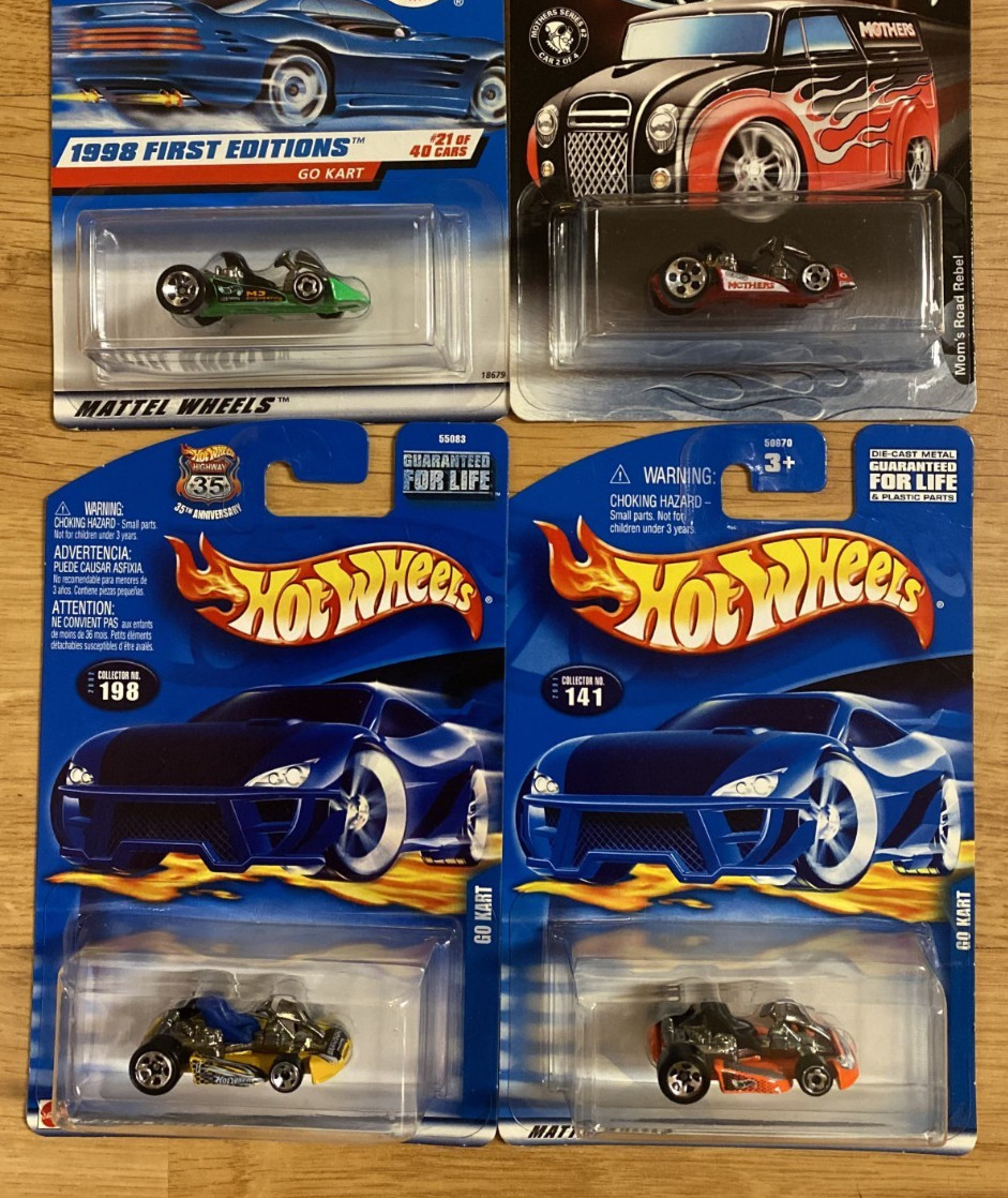 Hot Wheels First Editions Mother’s GO KART COLLECTION 4 Of Lot With Protectors