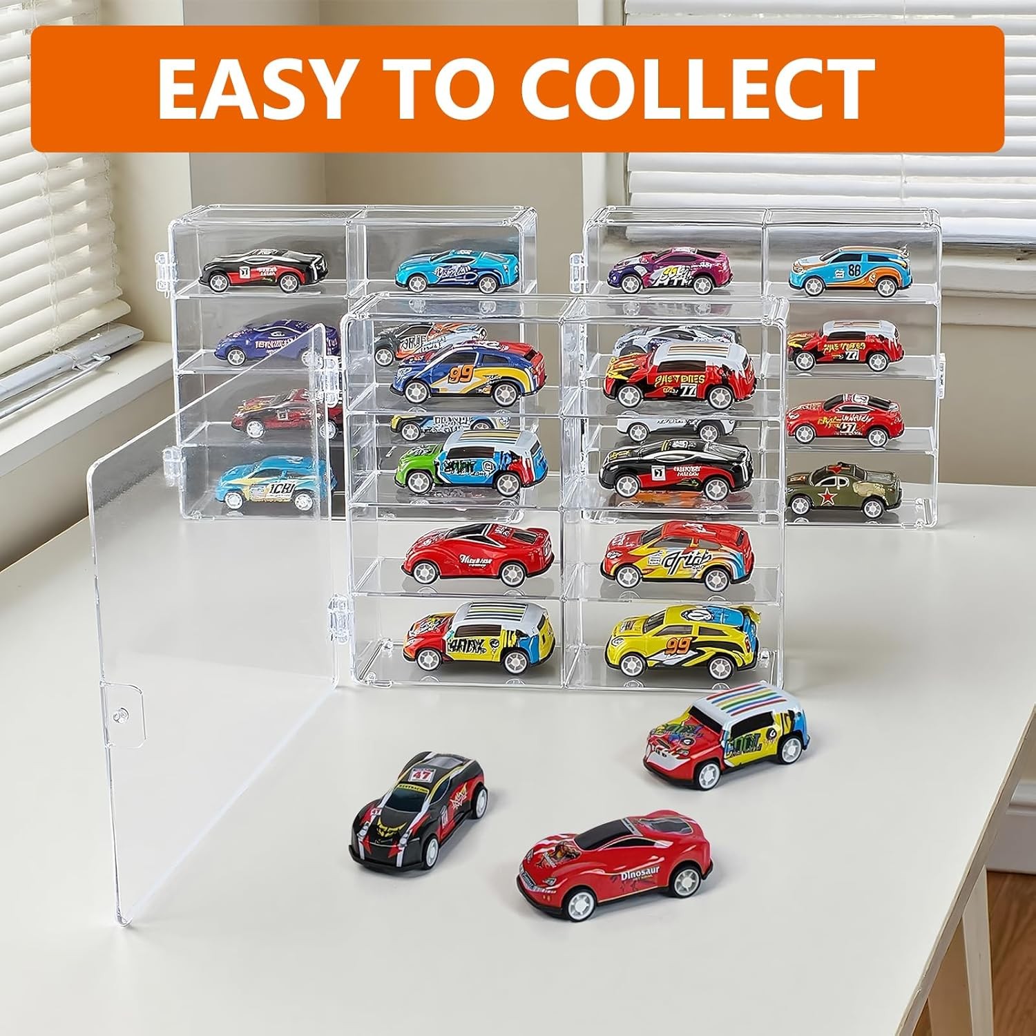 US Clear Acrylic Display Case Storage Box Stackable For 1/64 Scale Diecast Cars