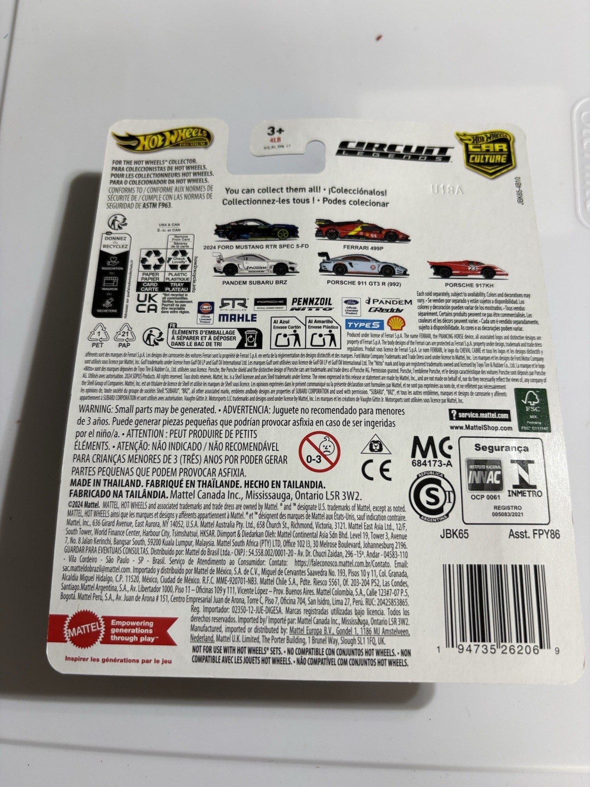 Hot Wheels Premium Car Culture Circuit Legends JBK65 PORSCHE 911 GT3 (992)