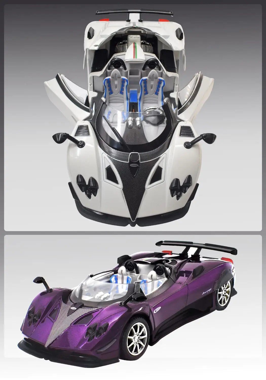 1:24 Pagani Zonda HP Barchetta Alloy Car Model Diecast Toy Vehicle Sound Light
