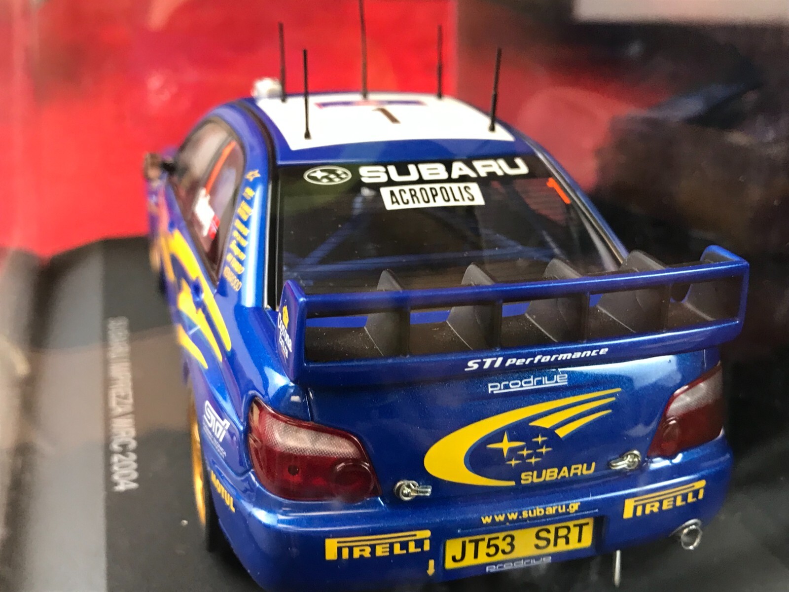 NEW IN BOX Diecast Car Autoart Slot Racing BLUE 2004 SUBARU IMPREZA WRC 1:24