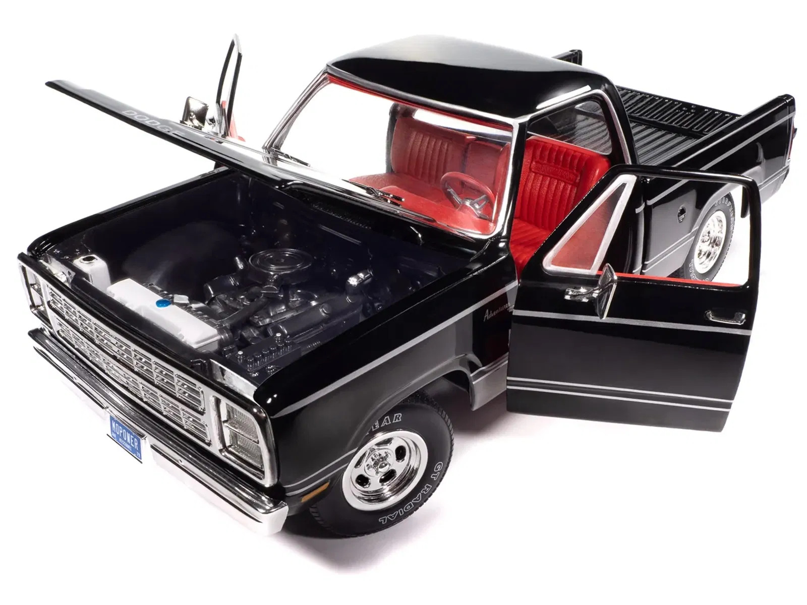 1979 Dodge Adventurer Sweptline Pickup Truck Black with Red Interior “American M