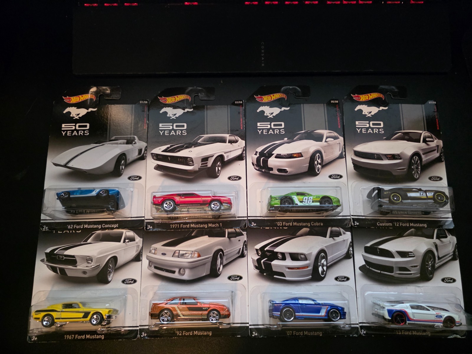 Hot Wheels 50 Years of Mustang 2013 Complete Set of 8 Cars