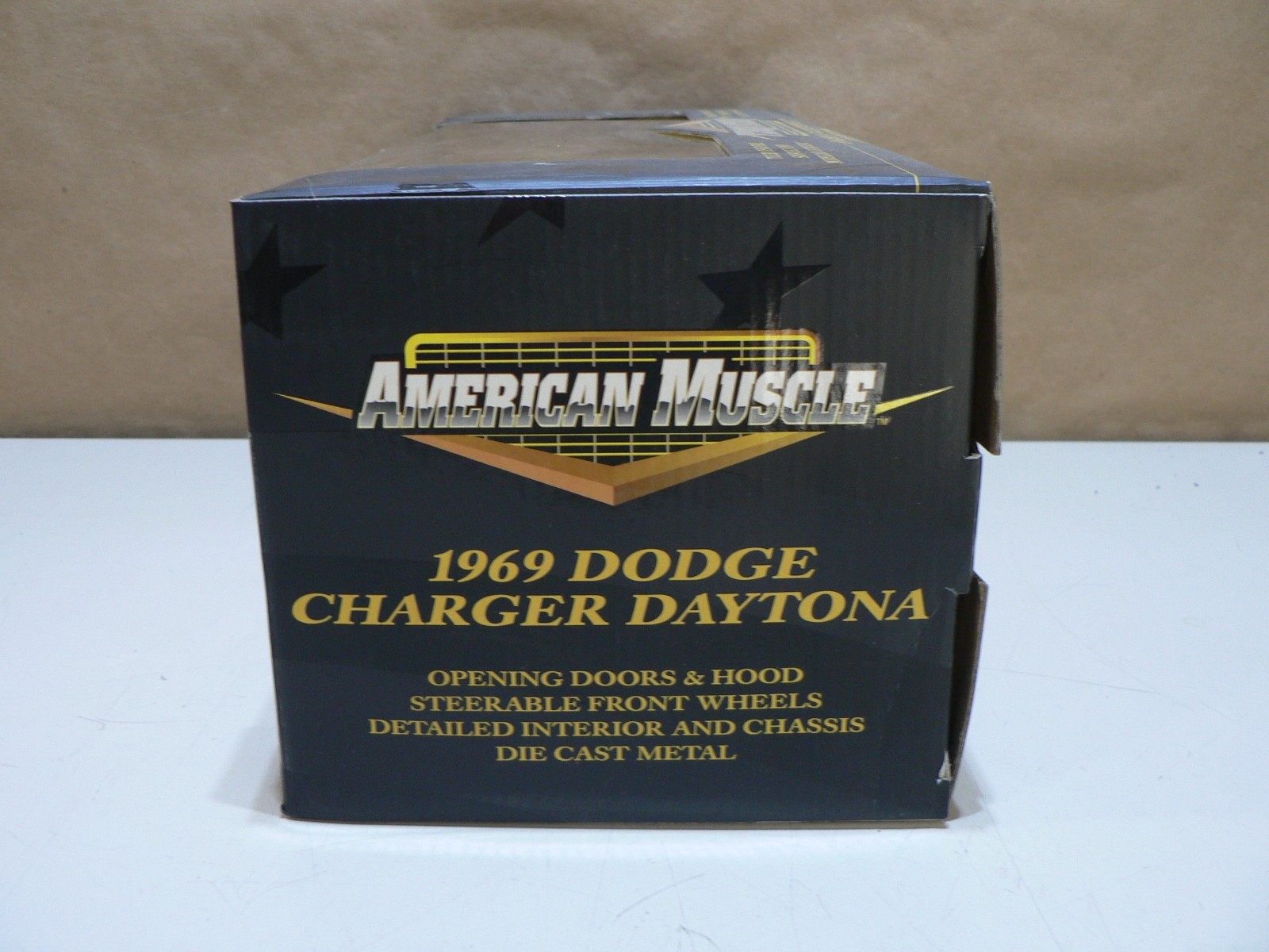 Vintage Ertl American Muscle 1969 Yellow Dodge Charger Hemi Daytona Die Cast
