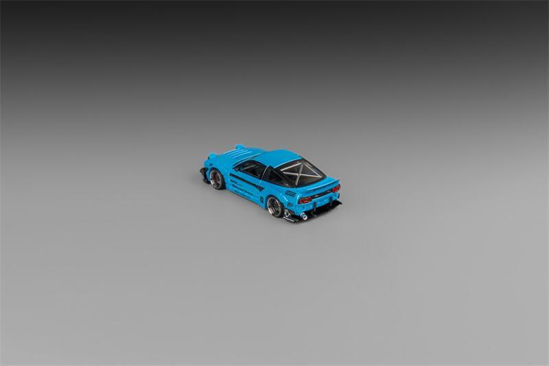 Micro Turbo 1:64 S13 Silvia 180SX Pandem Rocket Bunny babyblue Diecast Model Car