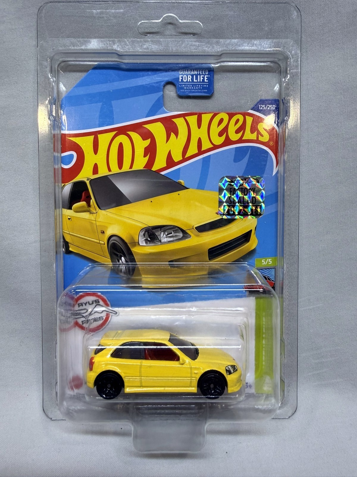 Hot Wheels 2022 ’99 Honda Civic Type R EK9 Yellow Hatchbacks FACTORY SEALED 125