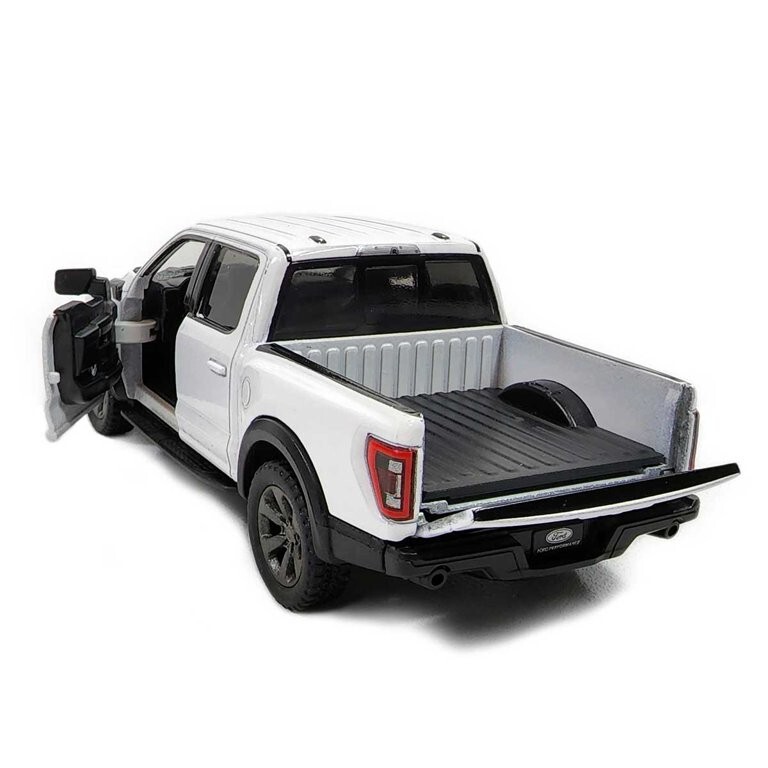5436) Kinsmart 2022 Ford F-150 Raptor 1:46 Diecast Truck 5 inch white color.