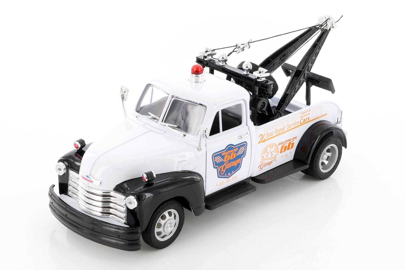 1953 Chevy Tow Truck, White – Welly 22086S/4D – 1/24 scale Diecast Model Toy Car