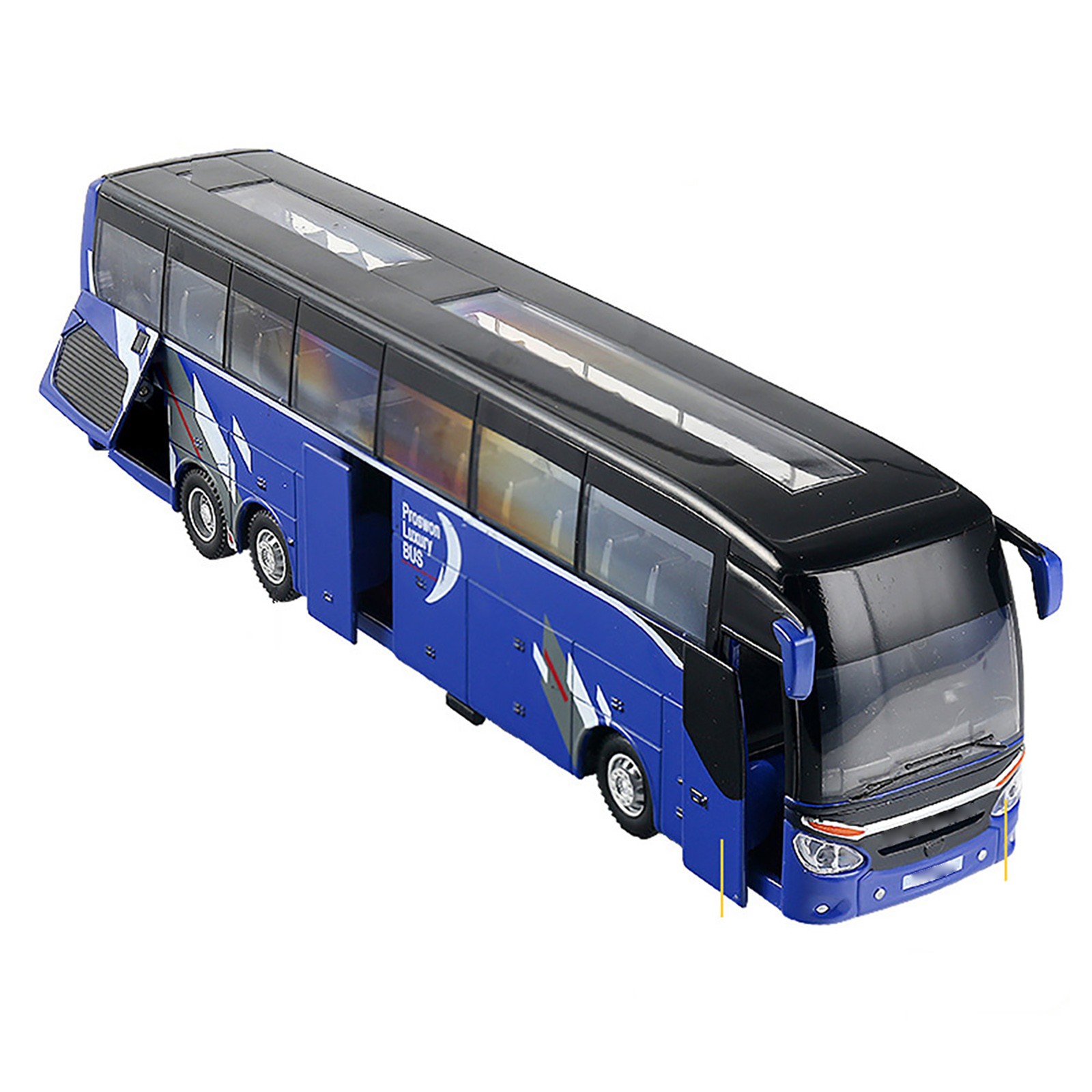 Model Flash Light Vehicle Single Sightseeing Bus 1:32 Alloy Cars Pull Back Toys