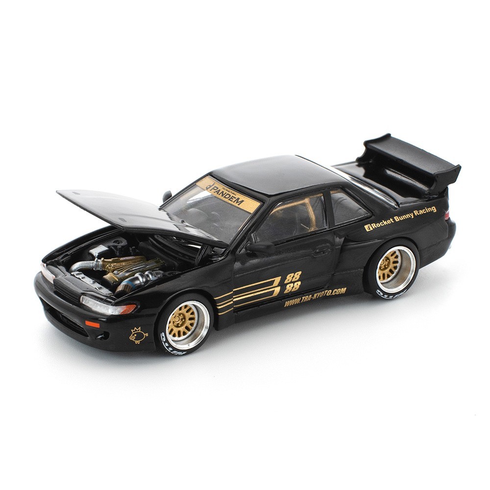 Pop Race 1:64 Nissan Silvia S13 Pandem Black Diecast Model Car PR640289