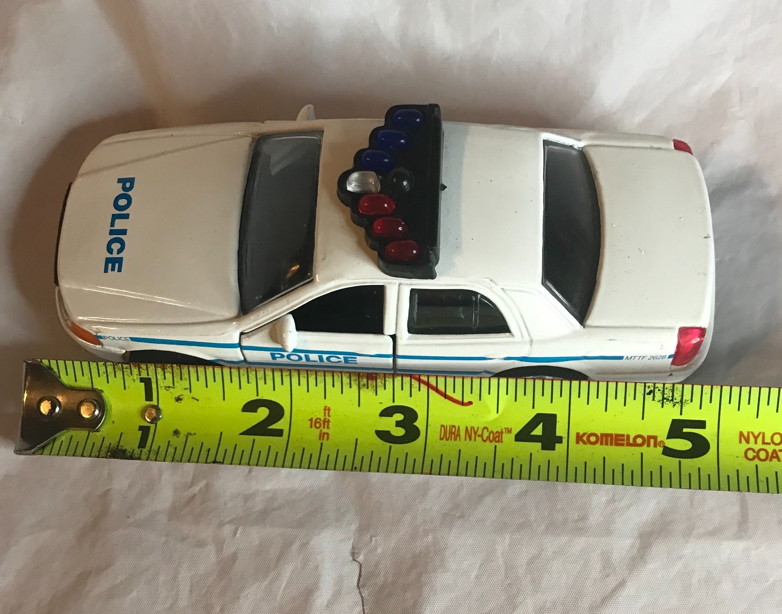 Shing Fat Showcasts 9985/4D White Police Car 5in Diecast Loose