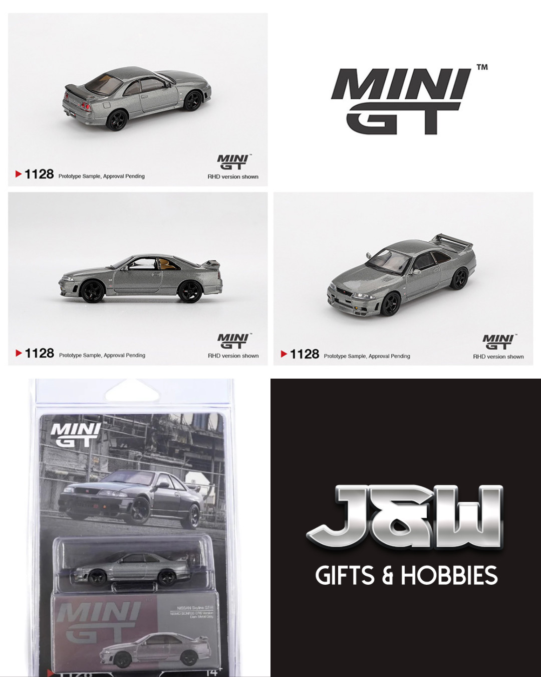 Mini GT NISSAN SKYLINE GT-R NISMO BCNR33 CRS Version Gray #1128 1/64