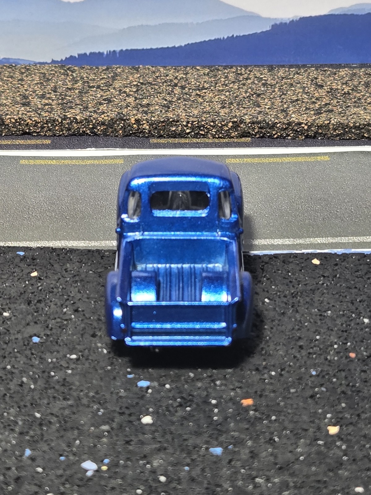 Hot Wheels 52 Chevy pickup, custom, drilled, painted, wheel swap, real riders