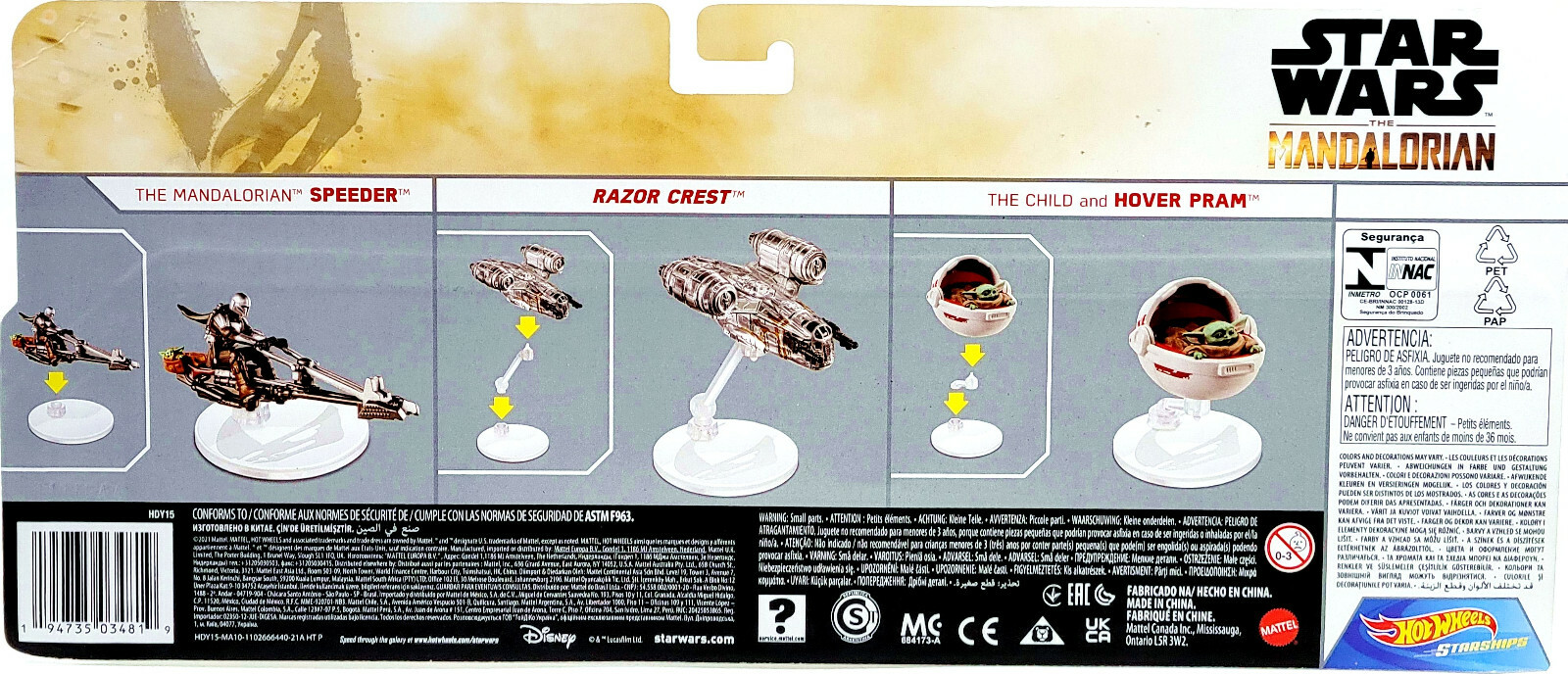 New HOT WHEELS ✨ STAR WARS Starships 3-Pack Die-Cast Vehicles – Mandalorian