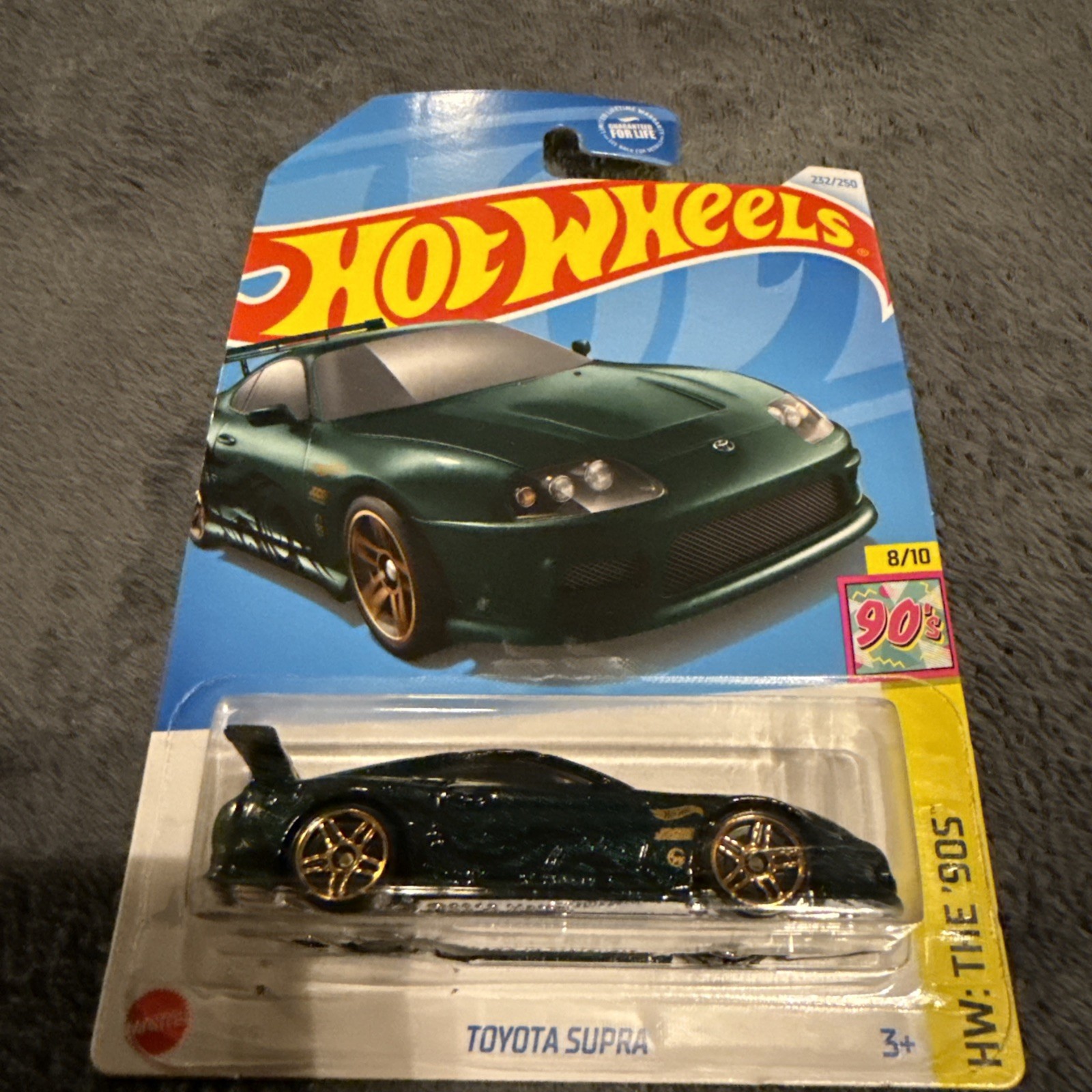 Hot Wheels 2024 Toyota Supra Dark Green Metallic The ’90s 8/10 New-Factory Error