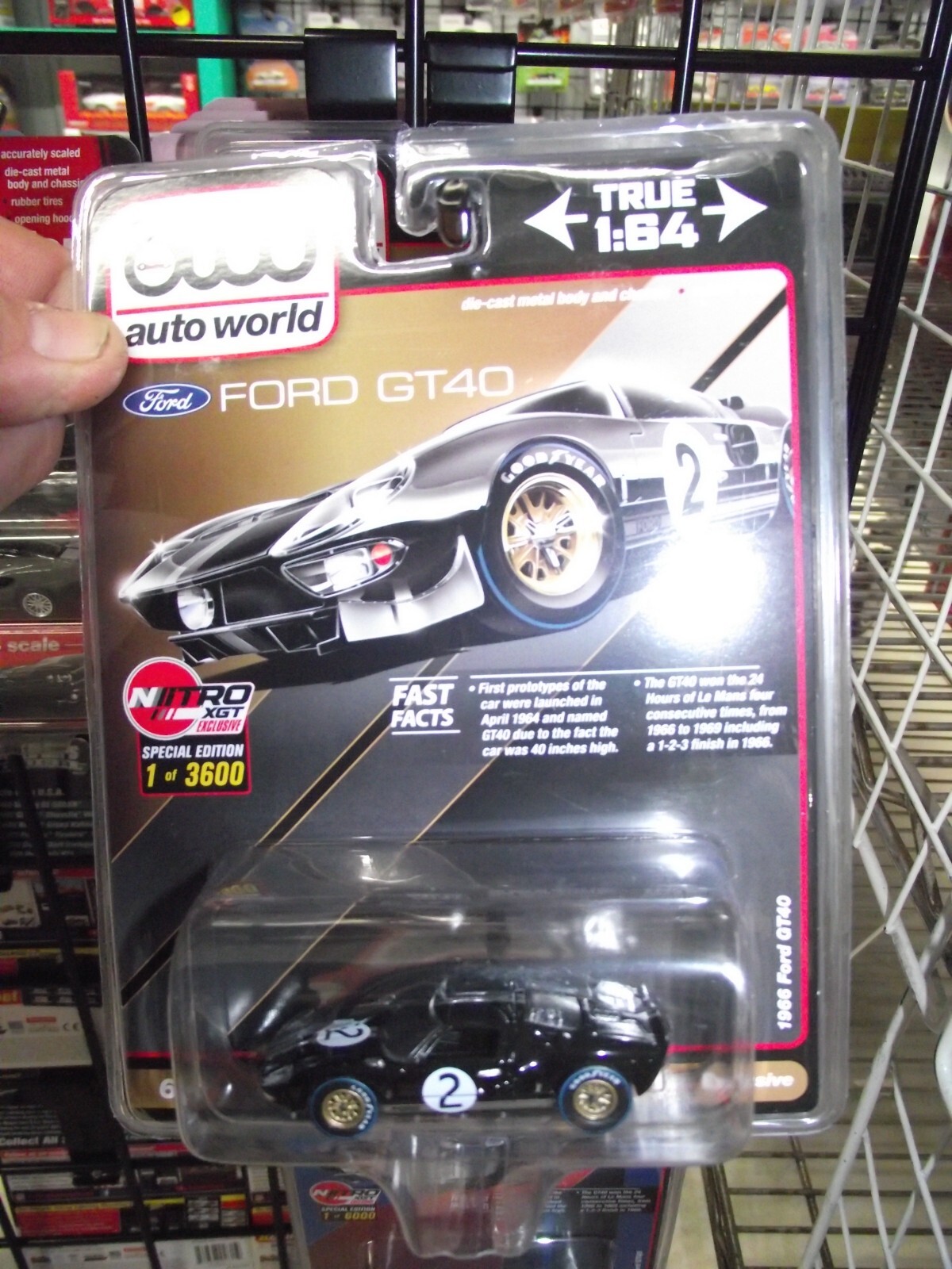 Auto World 1/64 1966 Ford GT40 #2 black NIB