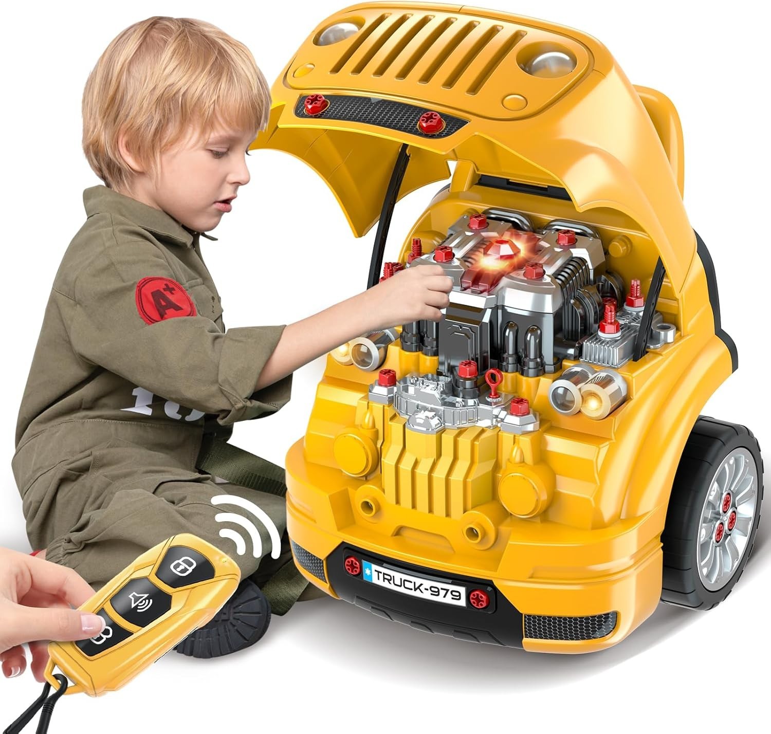 Toys Gifts for 3 4 5 6 7 8 Years Old Boys, Large Truck Engine, Mechanic Repai…