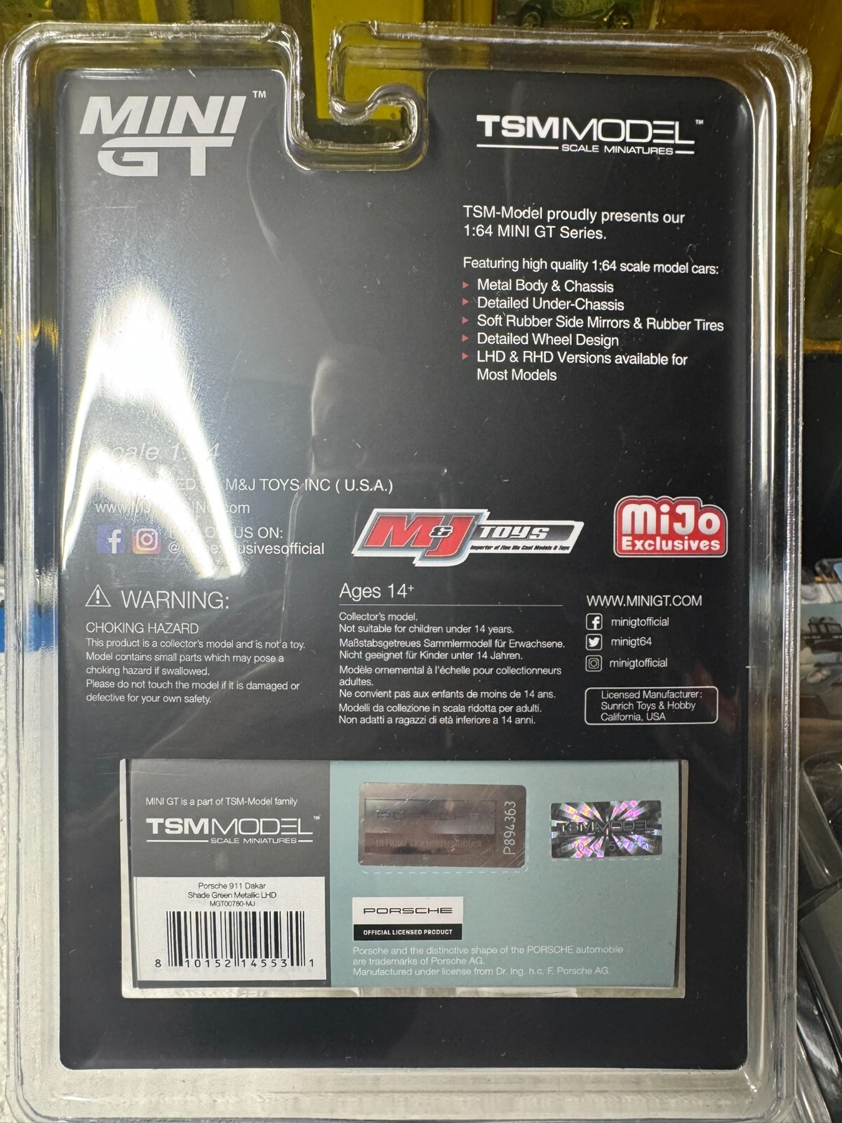 1:64 MiniGT Porsche 911 Daker Shade Green Metallic MGT00780-MJ TSM Model