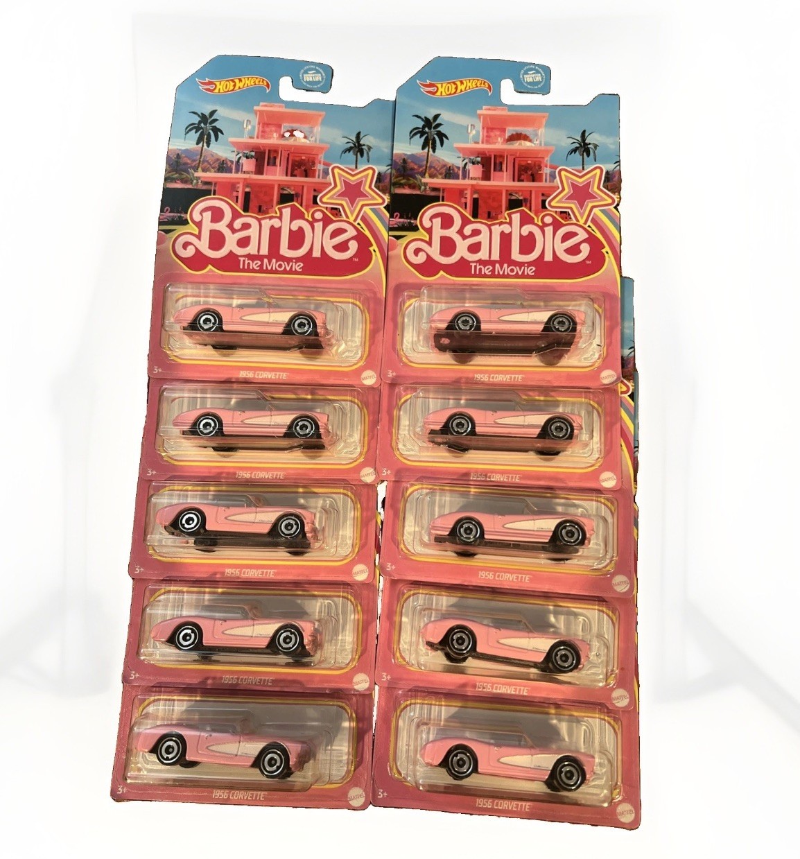 2023 Hot Wheels Barbie The Movie 1956 Corvette Pink Body Lot of 10