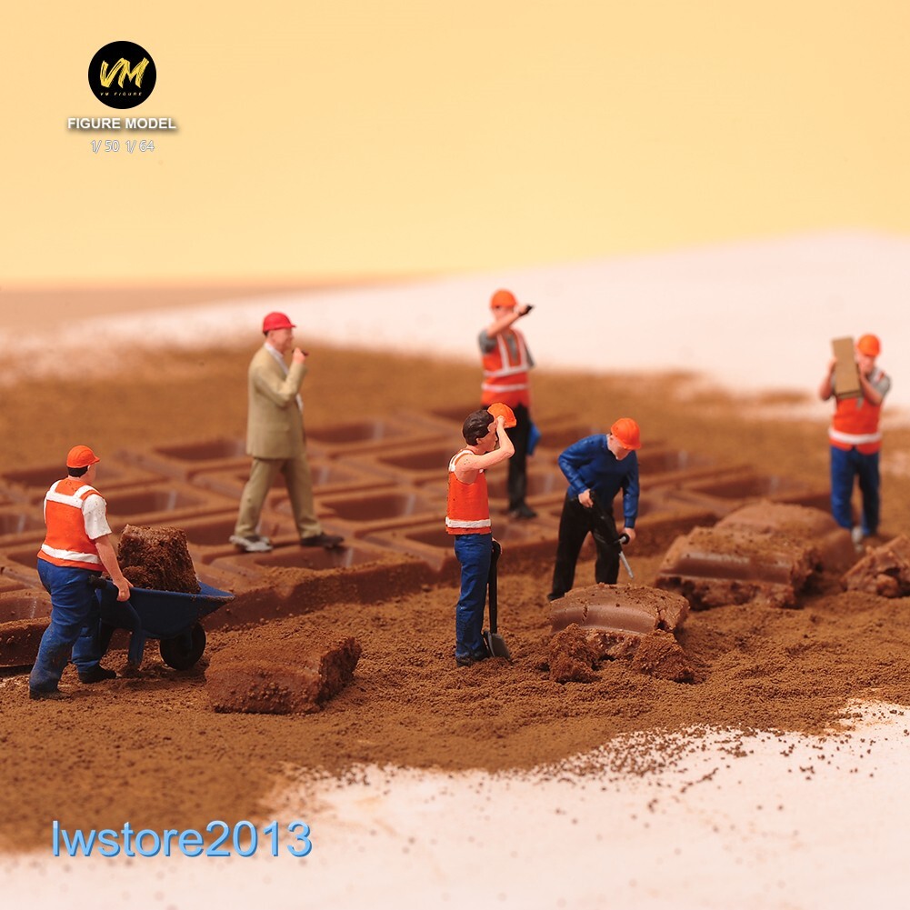 1/64 1/50 Construction Workers Man Miniatures Figures Model For Cars Trucks Toys