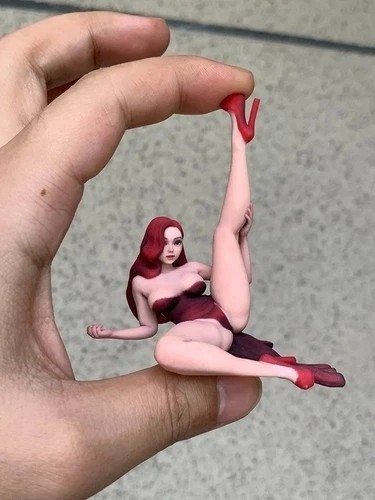 USA Miniature Figure Scene Props 1/18 Red Dress Beauty Girl Diorama Resin Sculpt