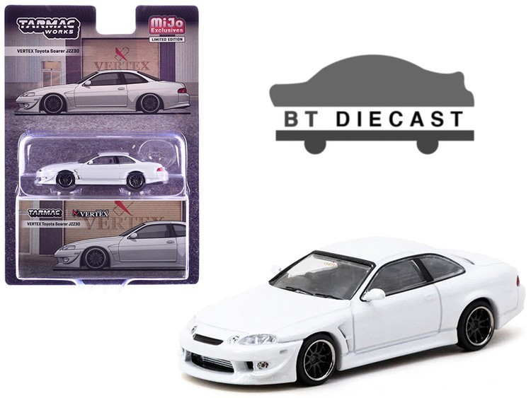 TARMAC WORKS VERTEX TOYOTA SOARER JZZ30 1/64 DIECAST MODEL CAR WHITE T64G-080-WH