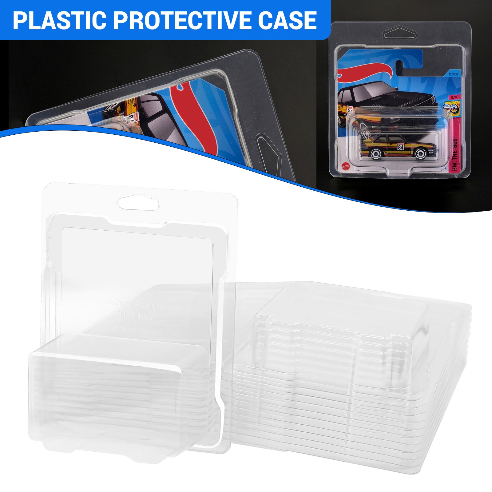 200Pcs Clear Protector Cases Display Box For HW Diecast Toy Car 13*14.5*4.5CM