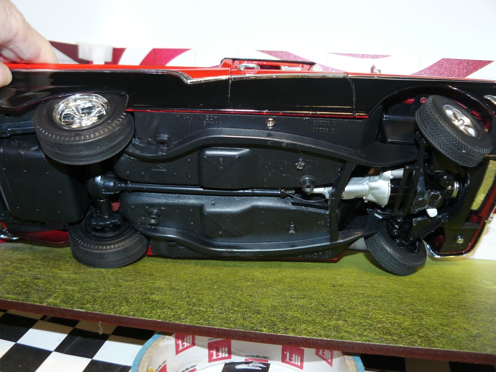 1/18, ( IB ) Custom made 1957 Ford Ranchero , gasser black and red , no box
