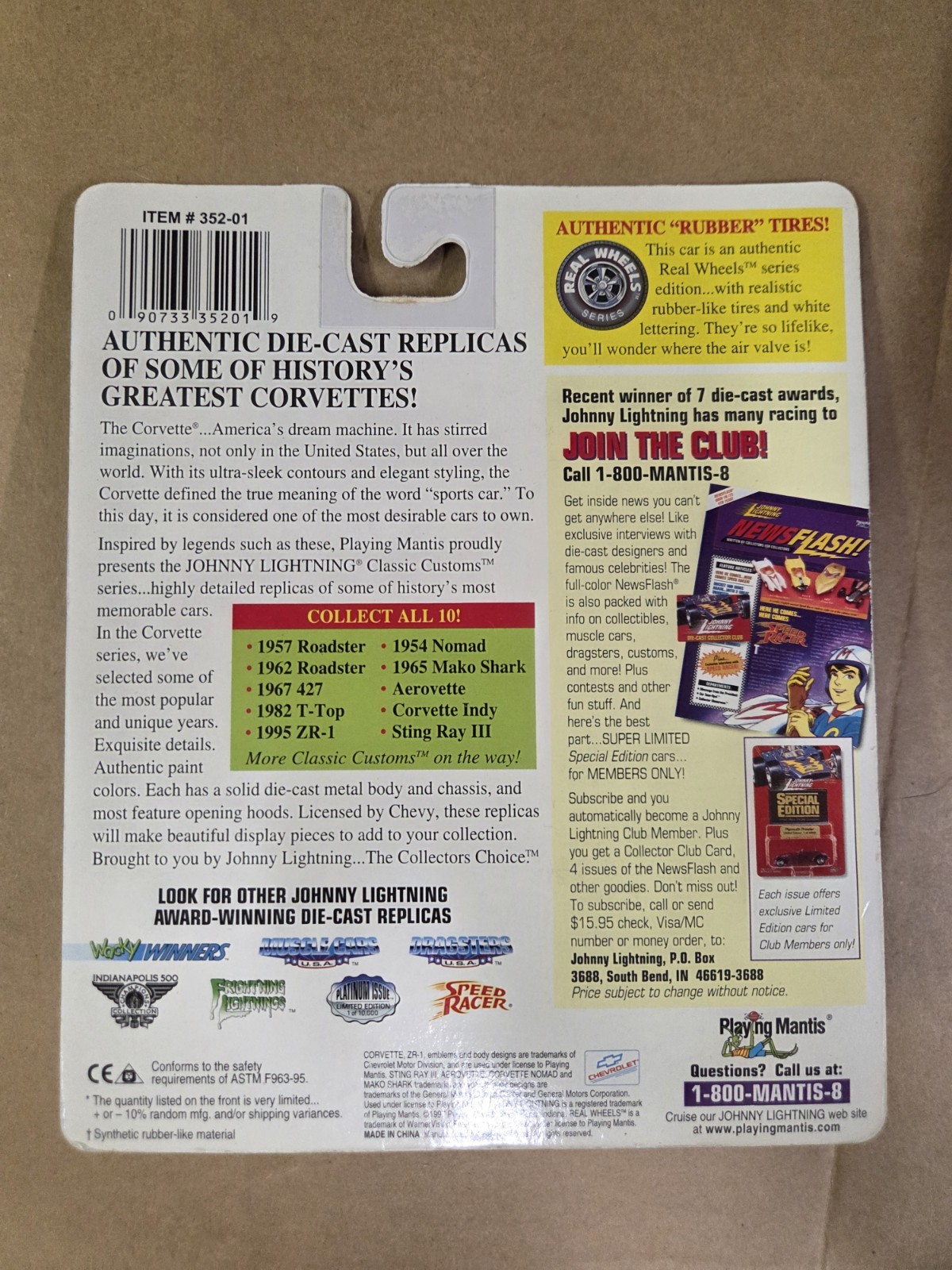 Rare Johnny Lightning 1995 Chevrolet Corvette ZR-1 WHITE LIGHTNING Chase J-38