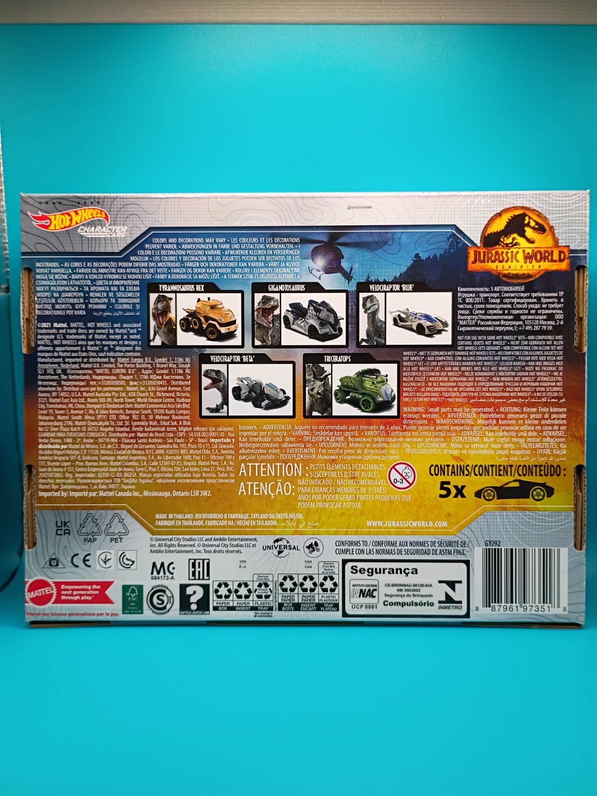 Hot Wheels Jurassic World Dominion 1:64 Car Set – GYJ92