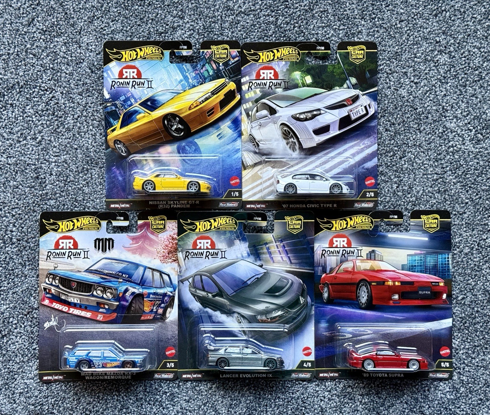 Hot Wheels 2025 Ronin Run 2 Set of 5 Cars IN HAND ✨