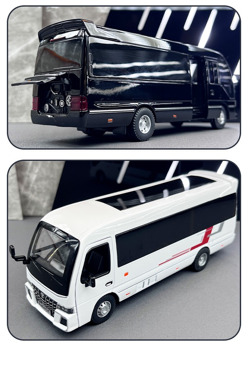 1:32 Alloy Coaster Bus Diecast Model – Sound & Light Toy Vehicle Gift