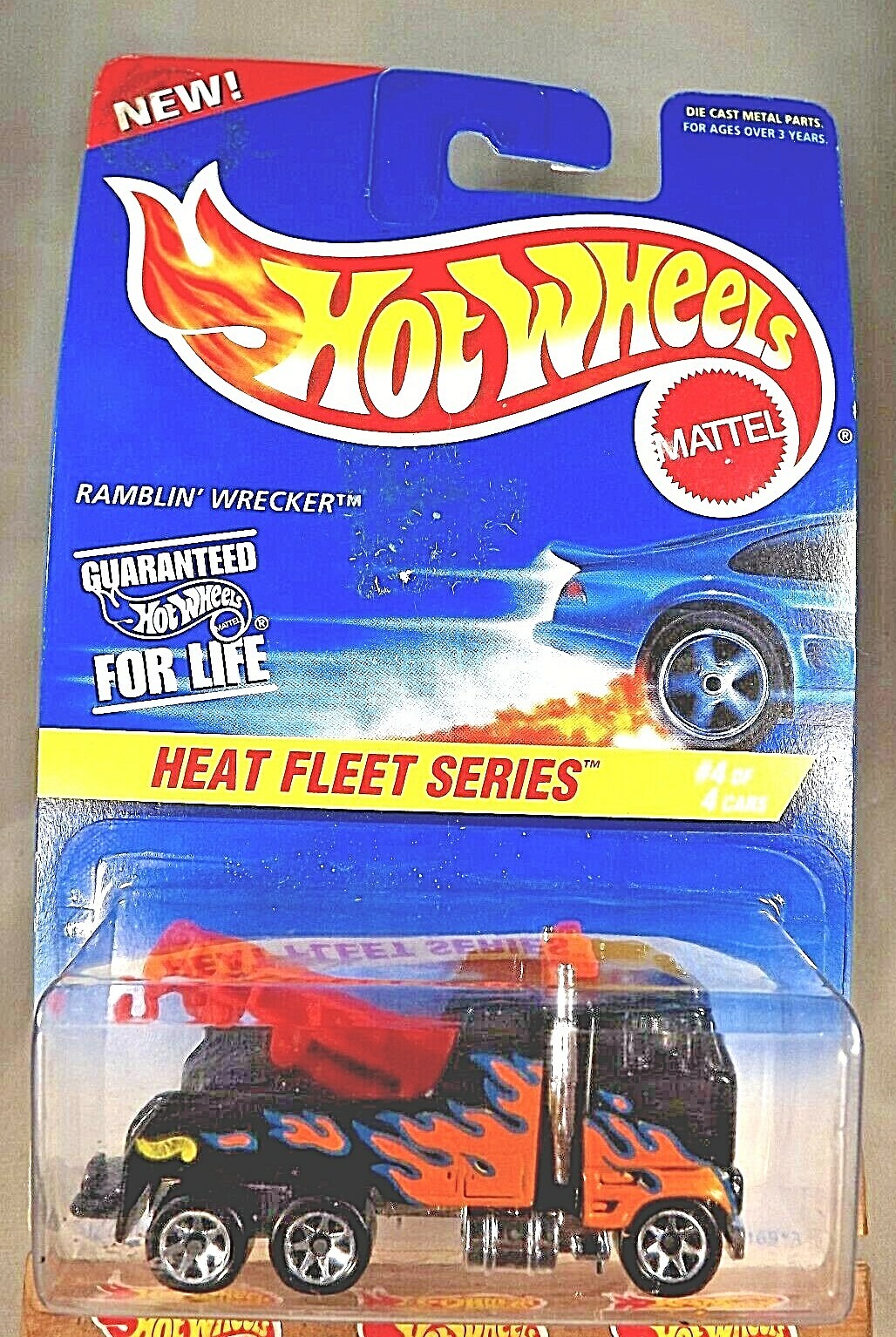 1997 Hot Wheels #540 Heat Fleet Series 4/4 RAMBLIN WRECKER Black w/7 Sp-Variant