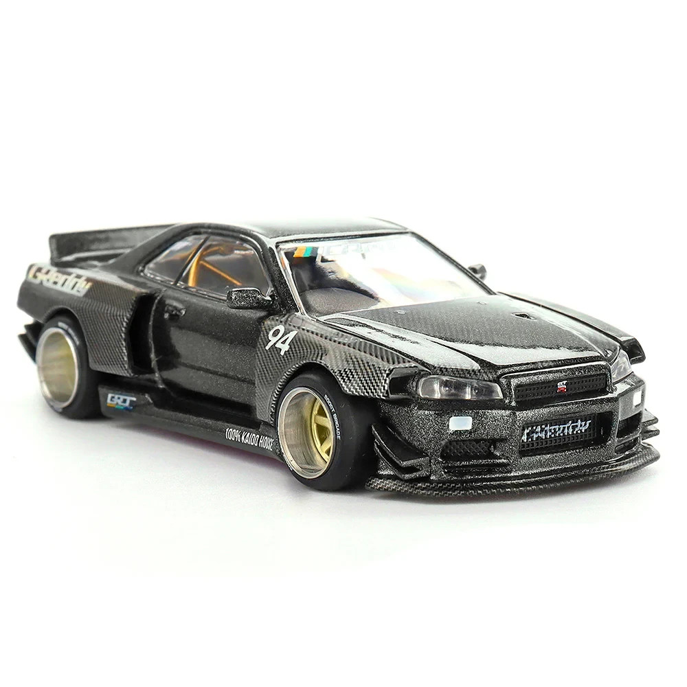 Kaido House x Mini GT 1:64 Nissan GT-R R34 Kaido Works GReddy V2 Black #222