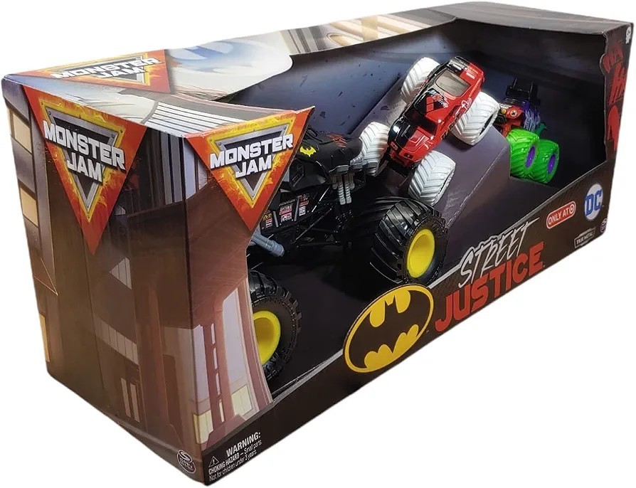 Monster Jam Street Justice 3-Pack Batman Harley Quinn Joker Target Exclusive NIB