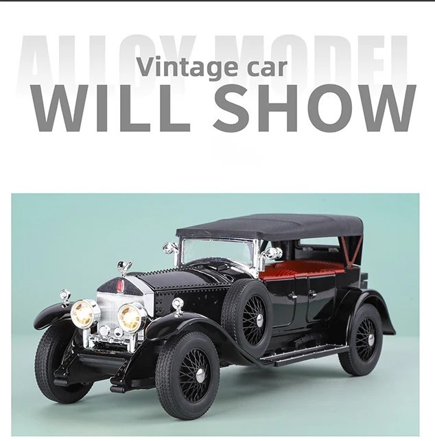 1:24 Diecast Rolls-Royce Phantom Classic Model Car Collectible Black Phantom