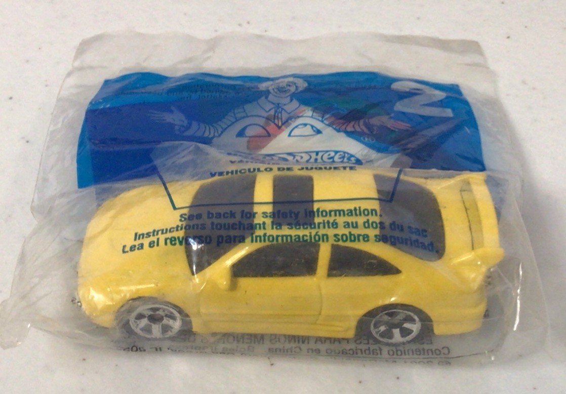 2001 Hot Wheels McDonald’s Happy Meal Honda Civic Yellow In Original Packaging
