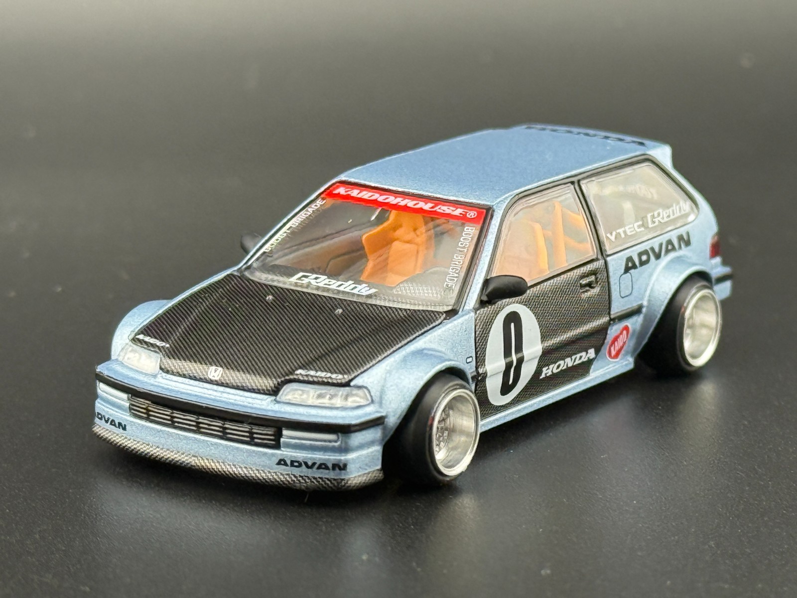 Kaido House x Mini GT Honda Civic (EF) Kaido Roulette V1 Light Blue #179 1/64