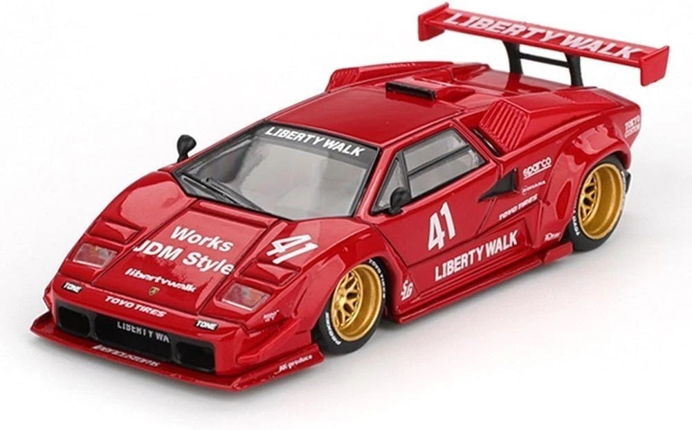 Mini GT Lamborghini Countach #41 LB-Works Red 1:64 Diecast Model Car MGT01100-2E
