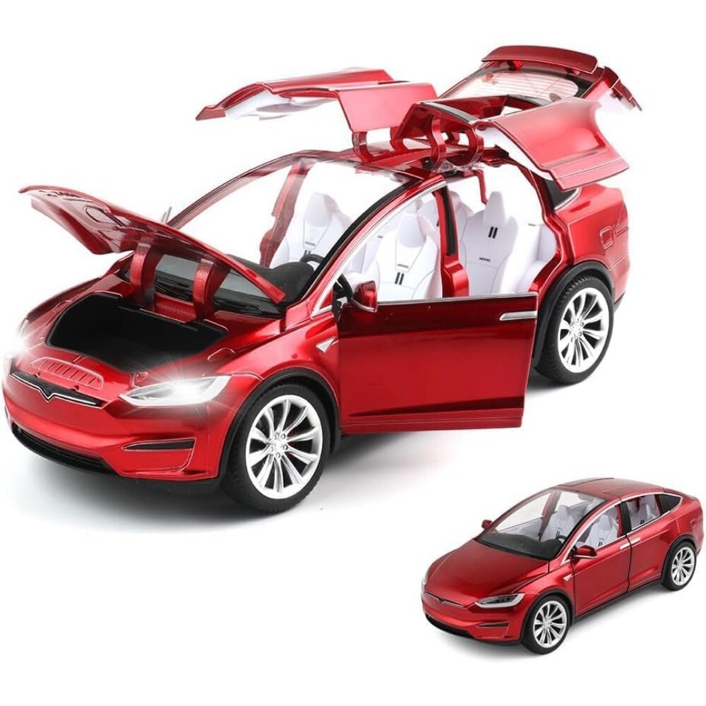 1:24 Scale Tesla Model X Alloy Car Model Diecast Toy Vehicles with Charger
